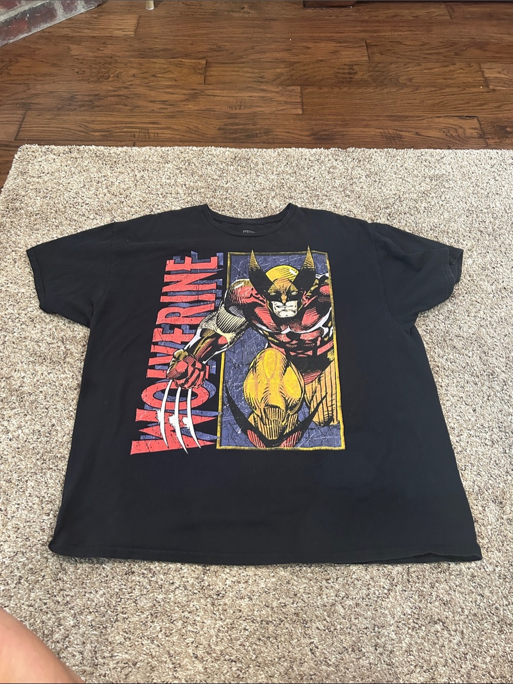 Marvel Wolverine Graphic Tee - Black with Red & Yellow Print